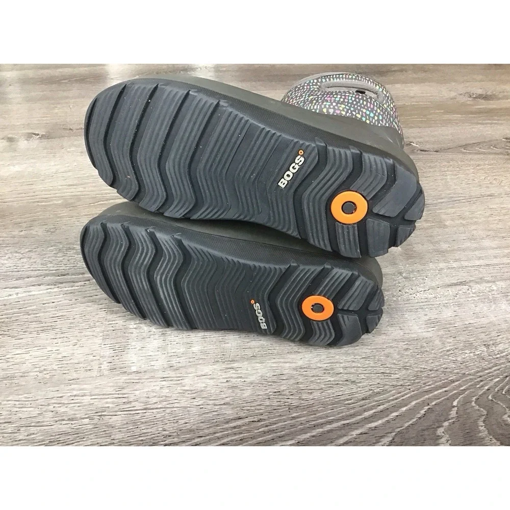 BOGS Neo Classic Youth 5 Waterproof Twinkle Winter Boots Gray BioGrip Outsole